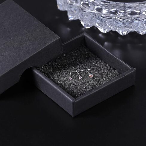 ZS 18K الذهب الحقيقي 20G حلقات الأنف للنساء الرجال، 1.5 مم 2 مم 3 مم تشيكوسلوفاكيا مقلد الماس، الصلبة 7 مم مسمار الأنف ثقب، مجوهرات الجسم الجلد غير مهيجة in Kuwait