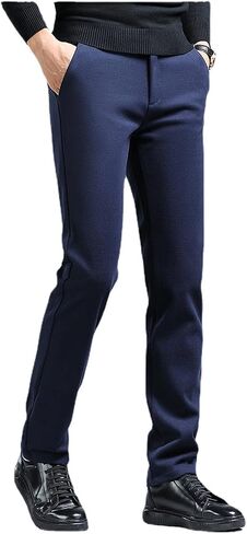 BIANGOD.US.STORE Men's Fall Slim fit Thicken Dress Pant, Business Casual Suit Straight-Leg Pants in Saudi Arabia
