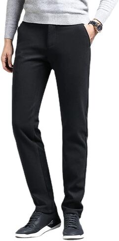 BIANGOD.US.STORE Men's Fall Slim fit Thicken Dress Pant, Business Casual Suit Straight-Leg Pants in Saudi Arabia