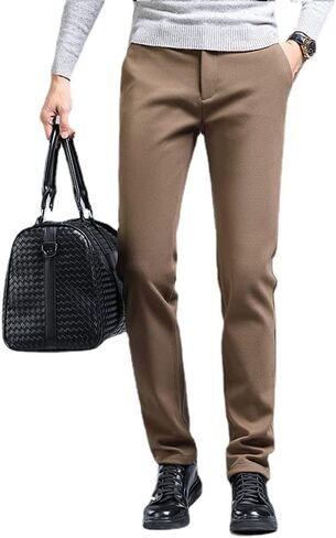 BIANGOD.US.STORE Men's Fall Slim fit Thicken Dress Pant, Business Casual Suit Straight-Leg Pants in Saudi Arabia