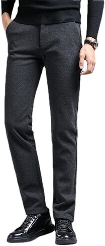 BIANGOD.US.STORE Men's Fall Slim fit Thicken Dress Pant, Business Casual Suit Straight-Leg Pants in Saudi Arabia