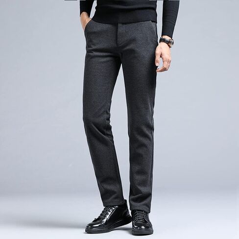 BIANGOD.US.STORE Men's Fall Slim fit Thicken Dress Pant, Business Casual Suit Straight-Leg Pants in Saudi Arabia