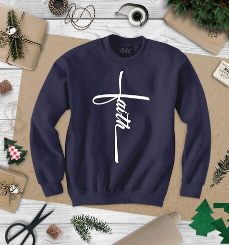 S4E Faith Cross Crewneck Sweatshirt in Saudi Arabia