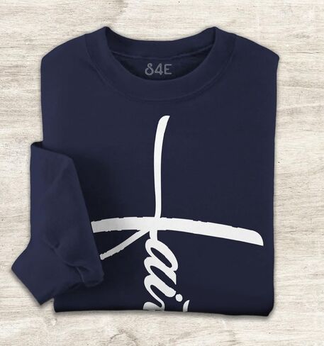 S4E Faith Cross Crewneck Sweatshirt in Saudi Arabia