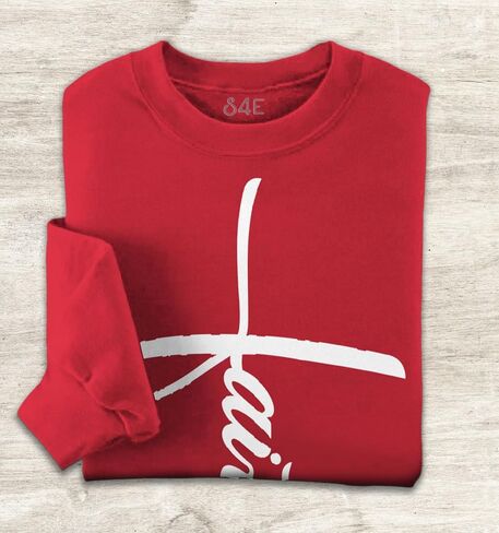 S4E Faith Cross Crewneck Sweatshirt in Saudi Arabia