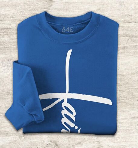 S4E Faith Cross Crewneck Sweatshirt in Saudi Arabia