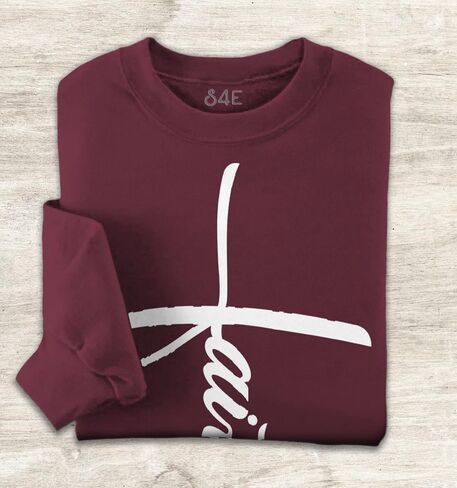 S4E Faith Cross Crewneck Sweatshirt in Saudi Arabia