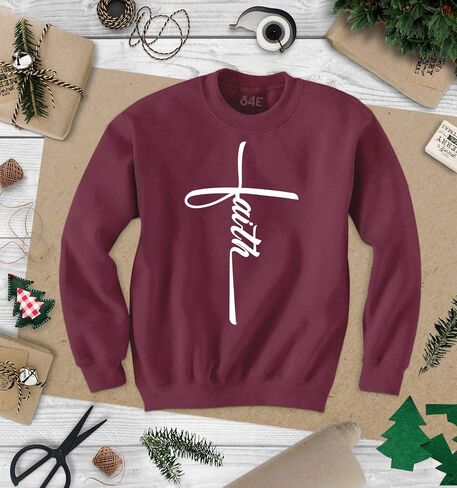 S4E Faith Cross Crewneck Sweatshirt in Saudi Arabia