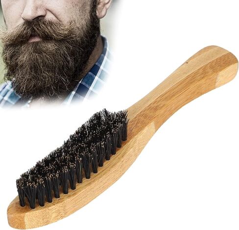 Beard Styling Brush, Strong Toughness Beard Brush Portable Ergonomic Curved Design for Beard and Mustache for Straightens and Promotes Beard Growth in Saudi Arabia