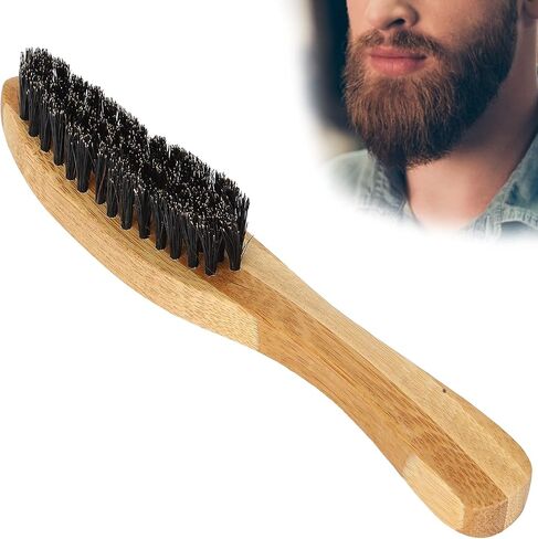 Beard Styling Brush, Strong Toughness Beard Brush Portable Ergonomic Curved Design for Beard and Mustache for Straightens and Promotes Beard Growth in Saudi Arabia