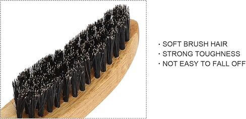 Beard Styling Brush, Strong Toughness Beard Brush Portable Ergonomic Curved Design for Beard and Mustache for Straightens and Promotes Beard Growth in Saudi Arabia