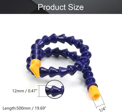 Utoolmart Flexible Coolant Pipe, G1/4 Thread Flat Nozzle Coolant Pipe Hose, 12" Length Adjustable Flexible Cooling Tube, for Lathe Hydraulic Machinery and Water Cooling System, 2 Pcs in Saudi Arabia