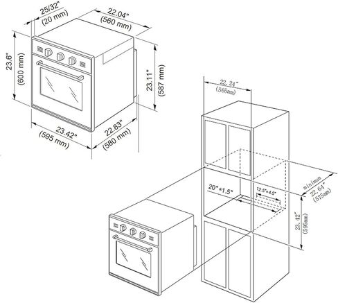 Empava 24 in. 2.3 cu. Ft. Single Gas Wall Oven Bake Broil Rotisserie Functions with Mechanical Controls-Digital Timer-Convection Fan in Stainless Steel, Silver in Saudi Arabia