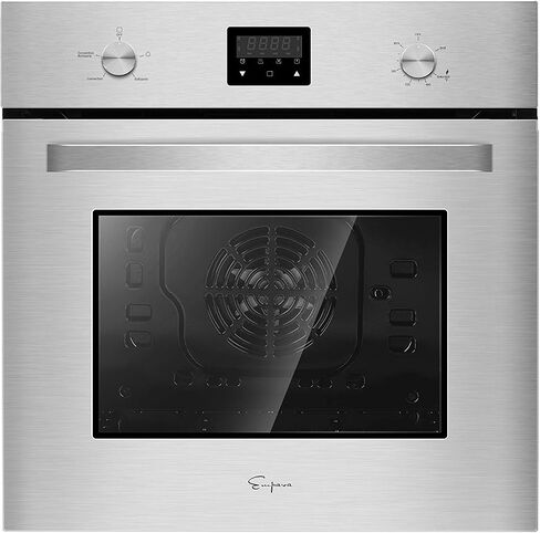 Empava 24 in. 2.3 cu. Ft. Single Gas Wall Oven Bake Broil Rotisserie Functions with Mechanical Controls-Digital Timer-Convection Fan in Stainless Steel, Silver in Saudi Arabia