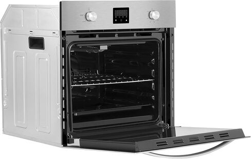 Empava 24 in. 2.3 cu. Ft. Single Gas Wall Oven Bake Broil Rotisserie Functions with Mechanical Controls-Digital Timer-Convection Fan in Stainless Steel, Silver in Saudi Arabia