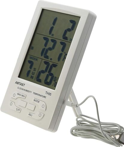 AMTAST Digital Indoor Outdoor Thermometer, Room Hygrometer Gauge, Indoor Humidity Test Meter, Temperature Monitor with External Sensor in Kuwait