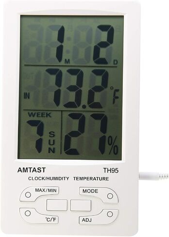 AMTAST Digital Indoor Outdoor Thermometer, Room Hygrometer Gauge, Indoor Humidity Test Meter, Temperature Monitor with External Sensor in Kuwait