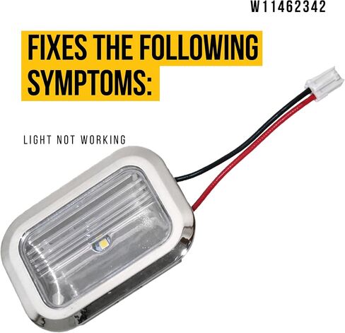 Upgraded W11462342 LED Light Module - Compatible Whirlpool KitchenAid Refrigerator - Replaces AP6989197 W10908166 - Features a Chrome Bezel and White Terminal Block - Easy Home Improvement in Saudi Arabia