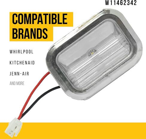 Upgraded W11462342 LED Light Module - Compatible Whirlpool KitchenAid Refrigerator - Replaces AP6989197 W10908166 - Features a Chrome Bezel and White Terminal Block - Easy Home Improvement in Saudi Arabia