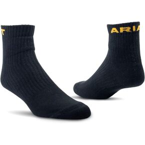 ARIAT للجنسين البالغين 3 أزواج حزمة خفيفة الوزن 1/4 طاقم قوس دعم عززت سلس تو رينجسبون القطن جوارب العمل in Kuwait