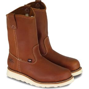 Thorogood American Heritage 11" Soft Toe Wellington Boots for Men Made from Premium Leather Featuring Slip-Resistant Wedge Outsole and Comfort Insole; EH Rated