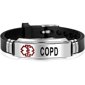 DWJSu Silicone Medical Alert ID Bracelets Adjustable Sport Emergency Waterproof ID Alert Bracelets for Women Men in Saudi Arabia