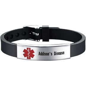 KunBead Medical Alert Bracelets for Women Adjustable Stainless Steel Silicone Emergency Awareness Medical ID Bracelet Wristband in Saudi Arabia