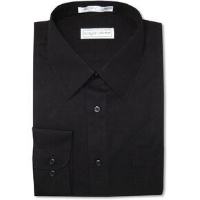 Biagio Men's 100% Cotton Solid Black Color Dress Shirt w/Convertible Cuffs in Saudi Arabia
