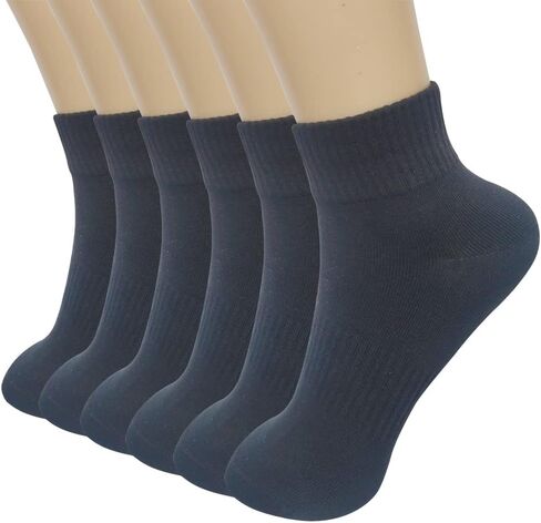 6 Pairs Ankle Quarter Walking Running Athletic Solid Color Cotton Socks Simple Fashion Student Short Sock for Men Women Youth in Kuwait
