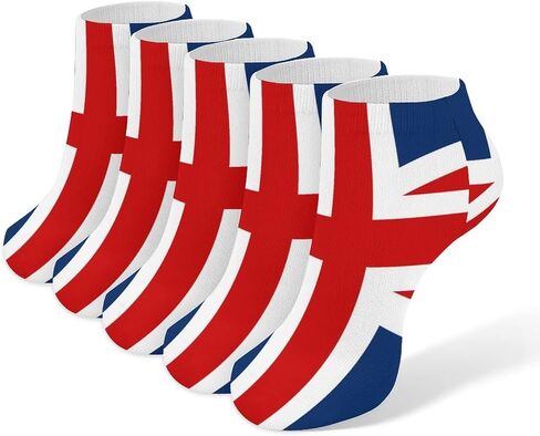 British Flag 5 Pairs Ankle Socks Low-Cut Athletic Running Socks for Men and Women in Saudi Arabia