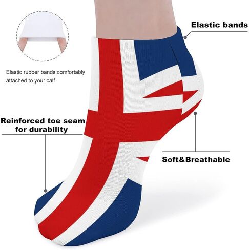 British Flag 5 Pairs Ankle Socks Low-Cut Athletic Running Socks for Men and Women in Saudi Arabia