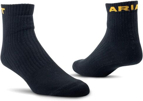 ARIAT للجنسين البالغين 3 أزواج حزمة خفيفة الوزن 1/4 طاقم قوس دعم عززت سلس تو رينجسبون القطن جوارب العمل in Kuwait