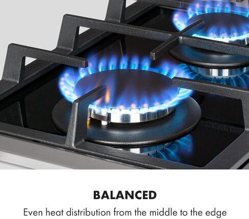 KLARSTEIN Goldflame - Tempered Glass, Gas Cooktop, 2 Burners, 12 Inches Elegant Gas Stove, Glass Ceramic, Natural/Propane Gas, Automatic Switch-Off, Built in & Self-Sufficient, Black in Saudi Arabia