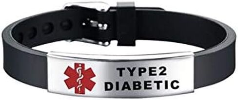 DWJSu Silicone Medical Alert ID Bracelets Adjustable Sport Emergency Waterproof ID Alert Bracelets for Women Men in Saudi Arabia