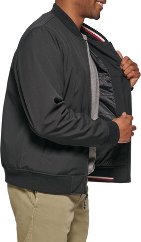 Tommy Hilfiger Men's Lightweight Varsity Rib Knit Bomber Jacket in Saudi Arabia