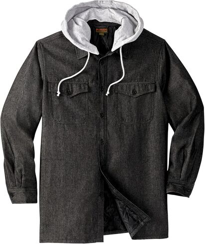 Boulder Creek by KingSize Men's Big & Tall ™ Removable Hood Shirt Jacket in Kuwait