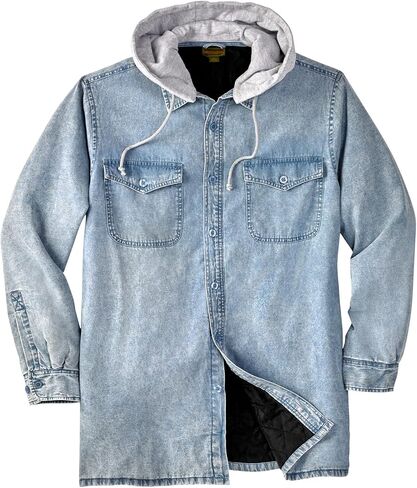 Boulder Creek by KingSize Men's Big & Tall ™ Removable Hood Shirt Jacket in Kuwait