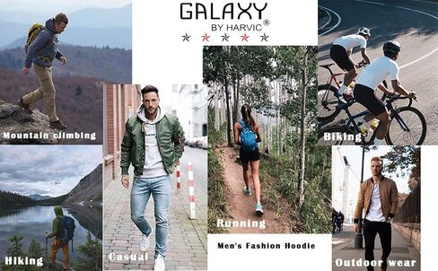 Galaxy By Harvic Mens Full Zip Fleece Hooded Sweatshirt in Kuwait