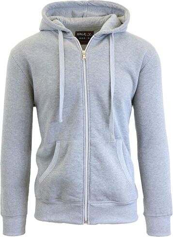 Galaxy By Harvic Mens Full Zip Fleece Hooded Sweatshirt in Kuwait