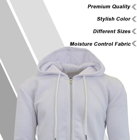 Galaxy By Harvic Mens Full Zip Fleece Hooded Sweatshirt in Kuwait