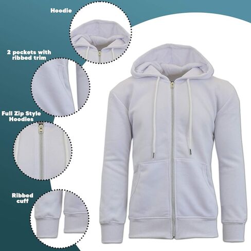 Galaxy By Harvic Mens Full Zip Fleece Hooded Sweatshirt in Kuwait