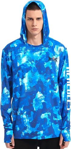 HERCULES Men's Fishing Hoodie Sun Protection Long Sleeve Fishing Shirt UPF 50+ for Fishing, Running, Hiking, Outdoor in Saudi Arabia