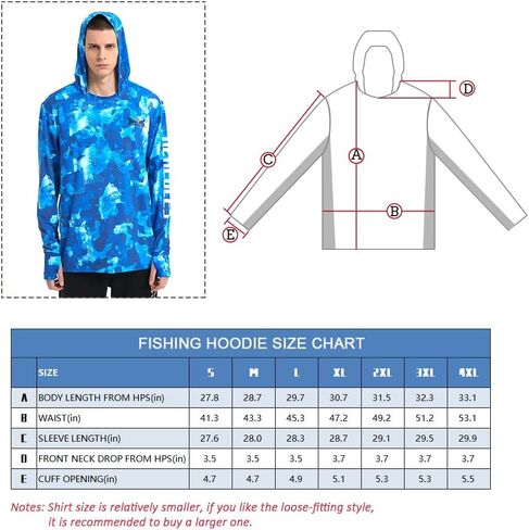 HERCULES Men's Fishing Hoodie Sun Protection Long Sleeve Fishing Shirt UPF 50+ for Fishing, Running, Hiking, Outdoor in Saudi Arabia