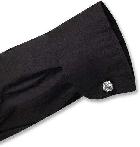 Biagio Men's 100% Cotton Solid Black Color Dress Shirt w/Convertible Cuffs in Saudi Arabia