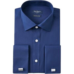 Year In Year Out French Cuff Wrinkle Free Dress Shirt for Men Regular Fit Long Sleeve Wrinkle Resistant Shirt