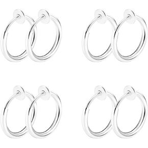 CrazyPiercing 8 قطع من مشبك فولاذي جراحي على حلقات غير مثقوبة للأنف والشفاه المزيفة وحلقات الأذن in Kuwait