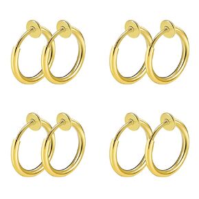 CrazyPiercing 8 pcs of Surgical Steel Clip on Non-Pierced Hoops Fake Nose Lip Ear Rings Piercing in Saudi Arabia