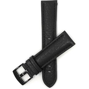 Bandini Mens XL Extra Long Leather Watch Band or Regular Strap, Classic or Buffalo Pattern - 4 Colors, With or Without Stitch - 18mm 20mm 22mm 24mm 26mm 28mm 30mm Leather Watch Band for Men