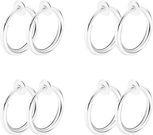 CrazyPiercing 8 قطع من مشبك فولاذي جراحي على حلقات غير مثقوبة للأنف والشفاه المزيفة وحلقات الأذن in Saudi Arabia