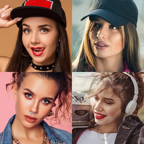 FASACCO Fake Nose Rings Magnetic Nose Ring Fake Magnetic Septum Nose Stud Rings Non-Piercing Clip on Nose Cuffs Stainless Steel Fake Nose Hoop Rings Fake Nose Rings for Women Men in Saudi Arabia